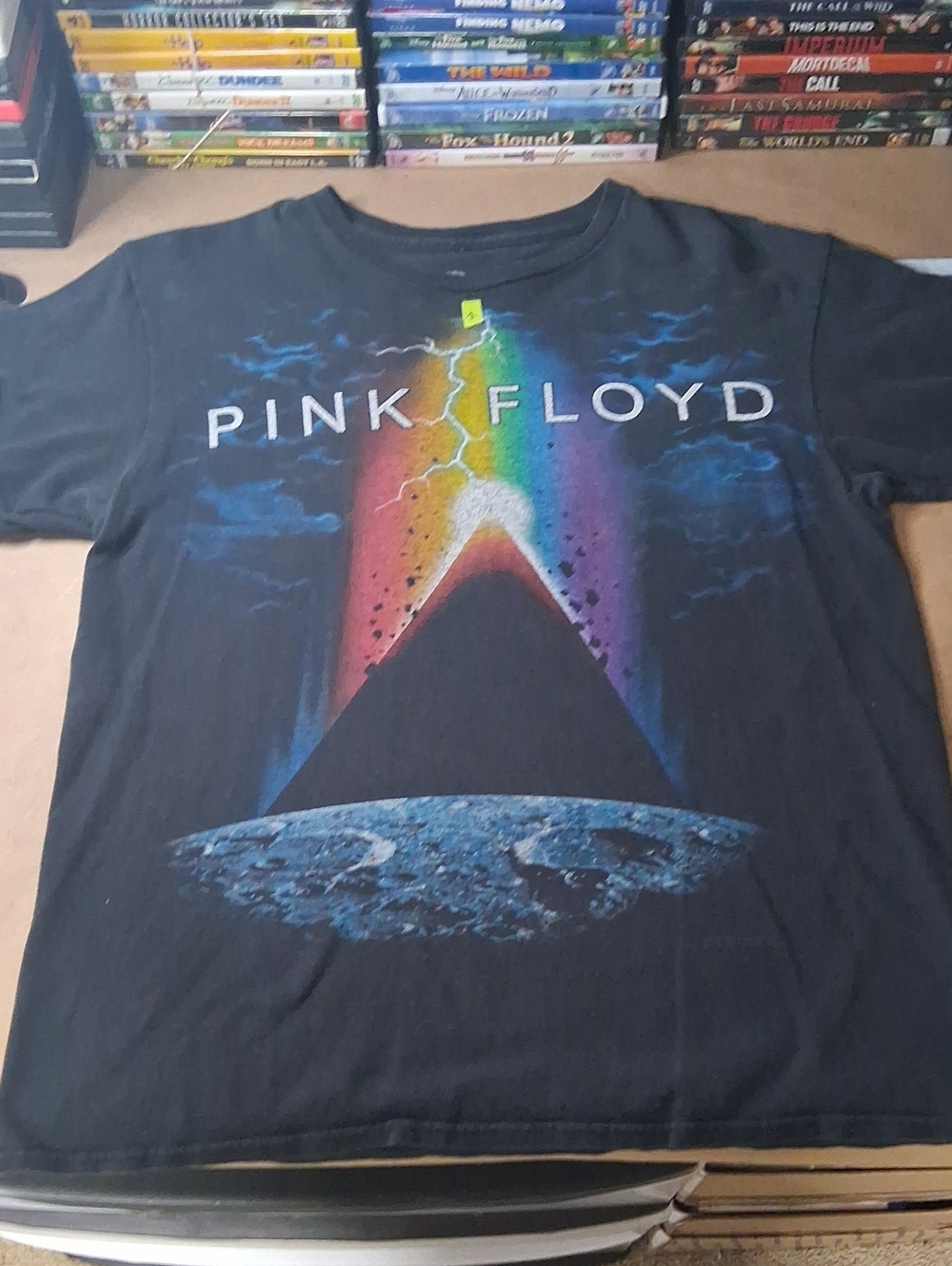 Pink Floyd Black Graphic Band Tee - Rainbow Prism Design